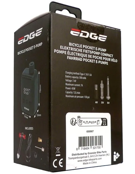 Edge Pro 1 Elektrische Accu Fietspomp