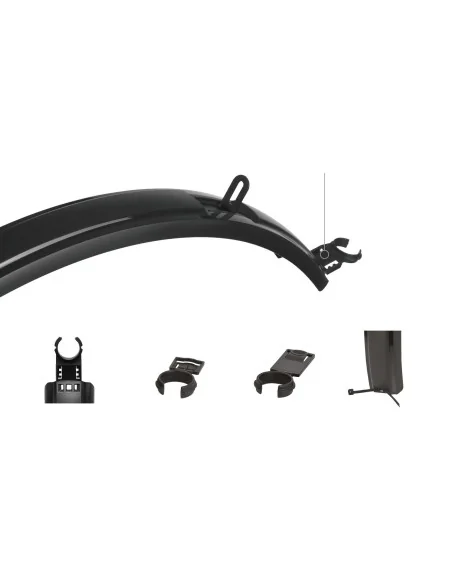 Spatbord verlenger Polisport MTB 26'-29" 65mm - Zwart