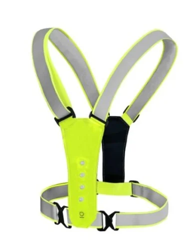 Reflecterend sport- en veiligheidsvest IkziLight Aryan met LED - geel