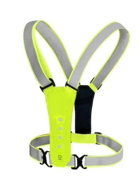 Reflecterend sport- en veiligheidsvest IkziLight Aryan met LED - geel