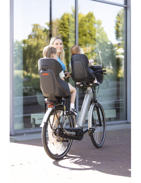 Kinderzitje achter Bobike Evolve Maxi - dragerbevestiging - Urban Black