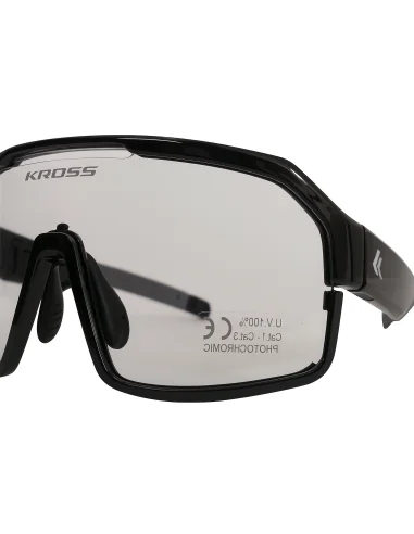 Fietsbril Kross Fly UV400 meekleurende lenzen - zwart frame