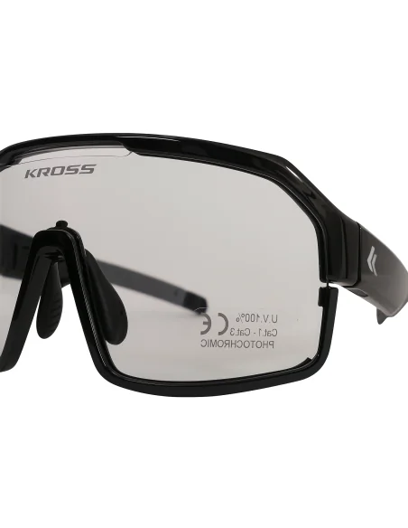 Fietsbril Kross Fly UV400 meekleurende lenzen - zwart frame