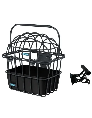 Dierenfietsmand Around Luna afneembaar incl. ACE stuurbochthouder - mat zwart