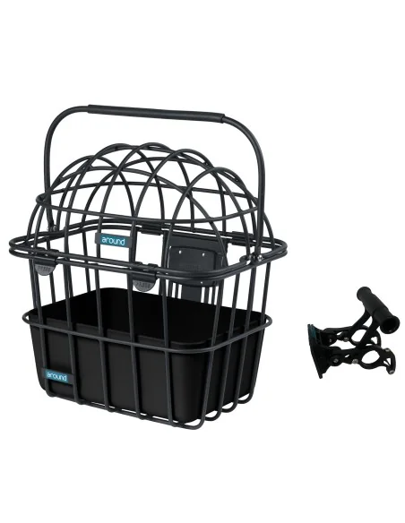 Dierenfietsmand Around Luna afneembaar incl. ACE stuurbochthouder - mat zwart