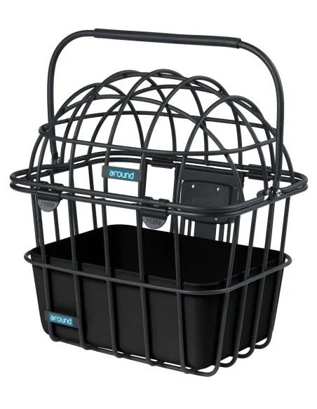 Dierenfietsmand Around Luna afneembaar incl. ACE stuurbochthouder - mat zwart