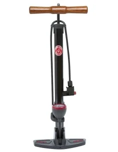 Fietspomp Around Retro Pressure met universele pompkop en nanometer - 165 PSI/ 11 Bar - zwart