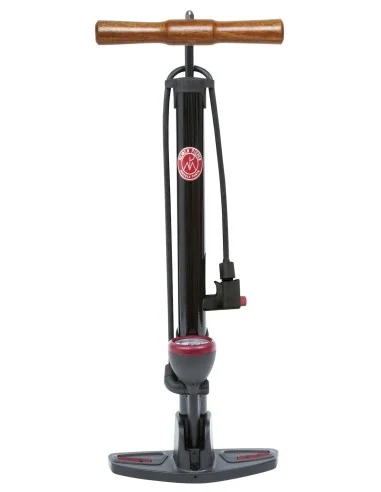 Fietspomp Around Retro Pressure met universele pompkop en nanometer - 165 PSI/ 11 Bar - zwart