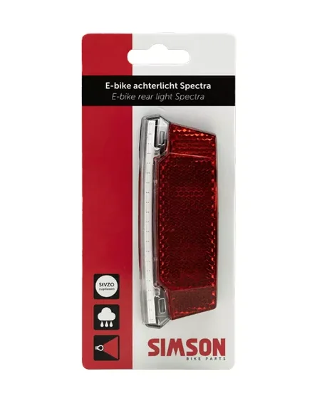 Dragerachterlicht Simson Spectra 6-48V E-bike - rood