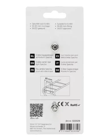 Dragerachterlicht Simson Spectra 6-48V E-bike - rood