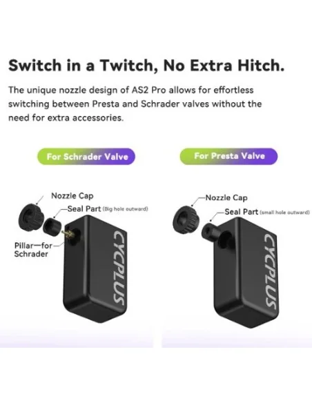 Elektrische accupomp Cycplus AS2 Pro - zwart