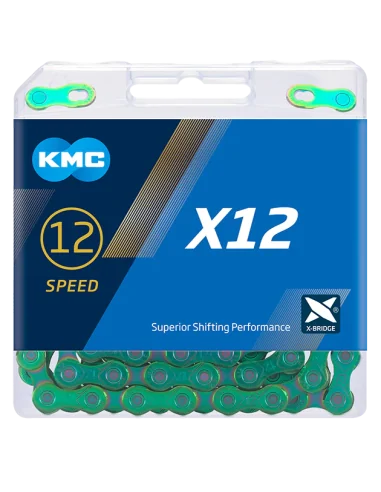 Ketting KMC X12 Waxed 126 schakels - aurora green