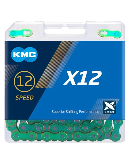 Ketting KMC X12 Waxed 126 schakels - aurora green