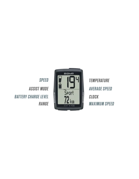 Fietscomputer Sigma EOX View 700 - zwart