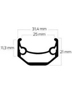 Velg Ryde Andra 40 27.5" 650B / 584 x 25C aluminium 36 gaats 14G - zwart geslepen 2
