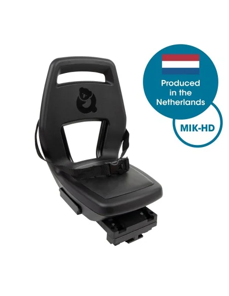 Kinderzitje achter Qibbel Junior 6+ - MIK HD - met voetsteun en beschermplaat - Midnight Black