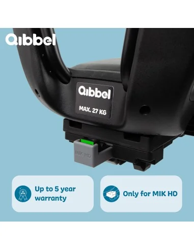 Kinderzitje achter Qibbel Junior 6+ - MIK HD - met voetsteun en beschermplaat - Midnight Black