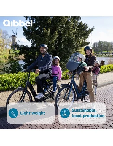 Kinderzitje achter Qibbel Junior 6+ - MIK HD - met voetsteun en beschermplaat - Midnight Black