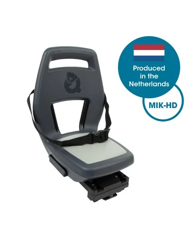 Kinderzitje achter Qibbel Junior 6+ - MIK HD - met voetsteun en beschermplaat - Graniet Grijs