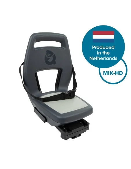 Kinderzitje achter Qibbel Junior 6+ - MIK HD - met voetsteun en beschermplaat - Graniet Grijs