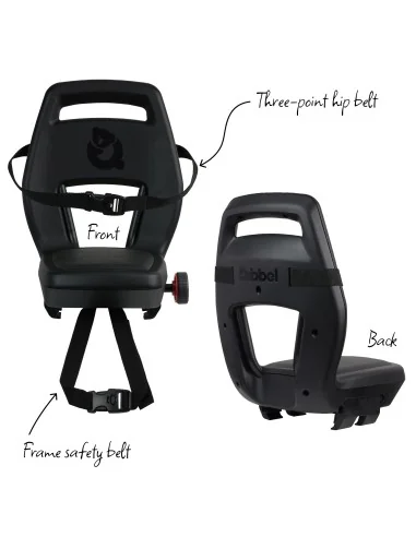 Kinderzitje achter Qibbel Junior 6+ Longtail Edition - Midnight Black