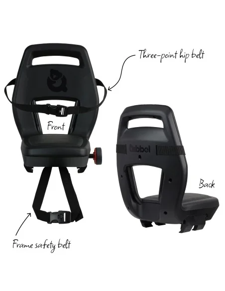 Kinderzitje achter Qibbel Junior 6+ Longtail Edition - Midnight Black