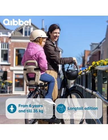 Kinderzitje achter Qibbel Junior 6+ Longtail Edition - Midnight Black