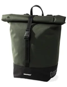 Gerecyclede enkele fietstas Urban Proof Rolltop 20 liter 30 x 15 x 42cm - groen