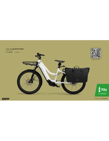 Gerecyclede Longtail fietstas Urban Proof 60 liter - zwart