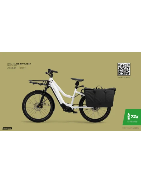 Gerecyclede Longtail fietstas Urban Proof 60 liter - zwart