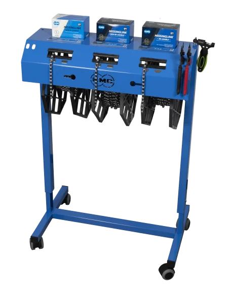 Reel Center Pro KMC Kettingrol houder - Blauw - 3 werkplaats kettingrollen