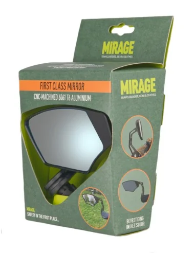 Spiegel Mirage links First Class dimmend glas - bar-end bevestiging - zwart