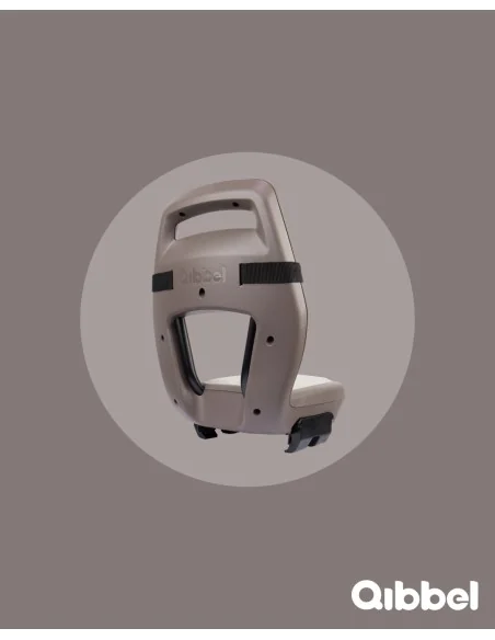 Kinderzitje achter Qibbel Junior 6+ met voetsteunen, gordel en beschermplaat - Hazel Brown