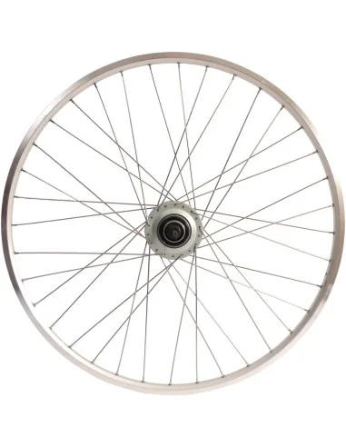 Achterwiel 28 inch Nexus 7 naaf (zilver) - ZAC19 velg (zilver) met RVS spaken - voor schijfrem