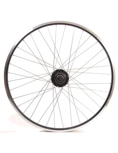 Achterwiel 28 inch Nexus 8 naaf (zwart) - ZAC19 velg (zwart) met RVS spaken - voor schijfrem