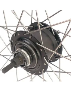 Achterwiel 28 inch Nexus 8 naaf (zwart) - ZAC19 velg (zwart) met RVS spaken - voor schijfrem 2