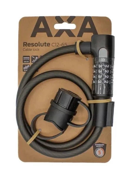 Kabelslot Axa Resolute C12-65 code - zwart
