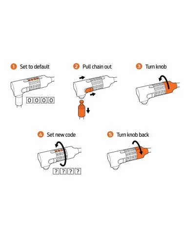 Kabelslot Axa Resolute C12-65 code - zwart