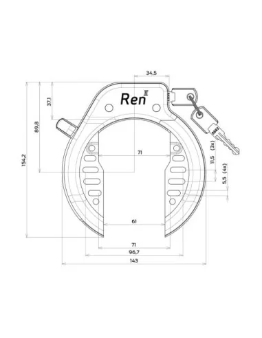 Ringslot Axa Ren 2 - zwart
