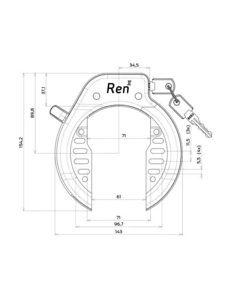 Ringslot Axa Ren 2 - zwart