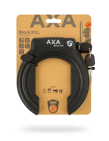 Ringslot Axa Block XXL - zwart - uitneembare sleutel - winkelverpakking