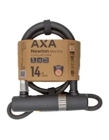 Beugelslot Axa Newton Mini Pro + Cable 100/10 - zwart