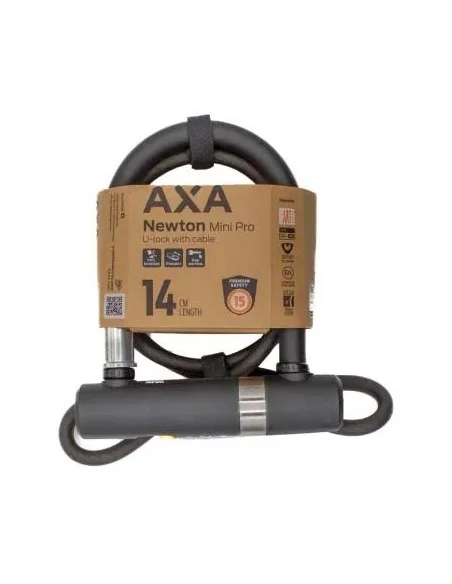 Beugelslot Axa Newton Mini Pro + Cable 100/10 - zwart