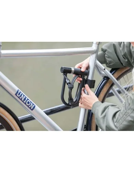 Beugelslot Axa Newton Mini Pro + Cable 100/10 - zwart