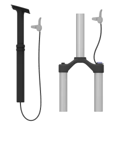Kabelset Elvedes voor dropper zadelpen / remote lock-out (exclusief remote) 2