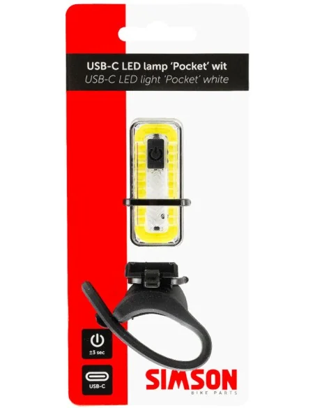 Koplamp Simson USB-C LED lamp pocket - wit