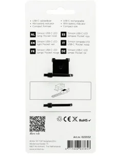 Achterlicht Simson USB-C LED lamp pocket - rood 2