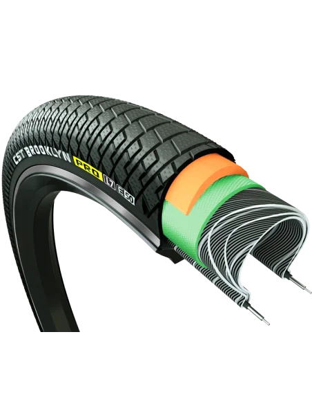 Buitenband CST Brooklyn Pro Cargo 20 x 2.15 / 55-406 - zwart met reflectie
