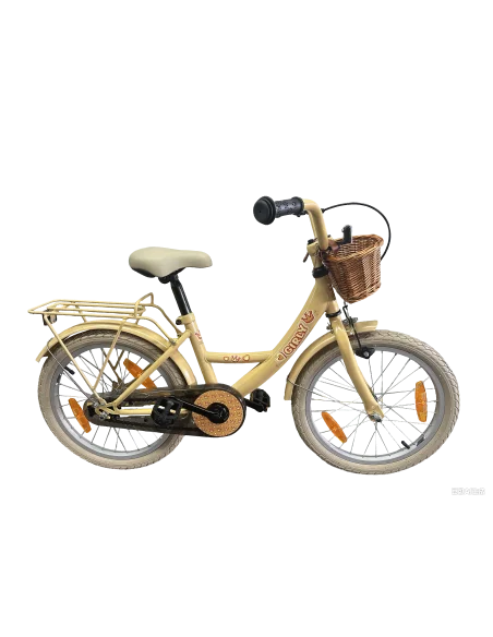 Kinderfiets Bikefun Girly 18 inch - met mandje en remnaaf - Goud
