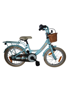 Kinderfiets Bikefun Girly 16 inch - met mandje en remnaaf - Blauw